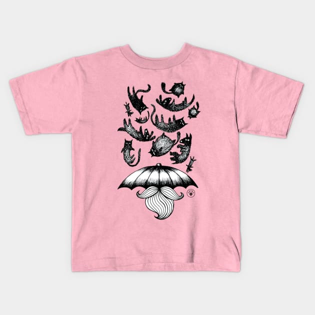 Raining cats and dogs Kids T-Shirt by Super South Studios